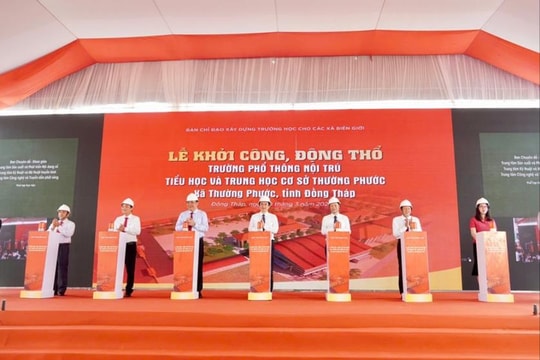 Đồng Tháp: Khởi công 4 trường phổ thông nội trú liên cấp khu vực biên giới