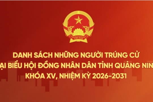 ​​​​​​​Danh sách những người trúng cử đại biểu HĐND tỉnh Quảng Ninh khóa XV nhiệm kỳ 2026 - 2031