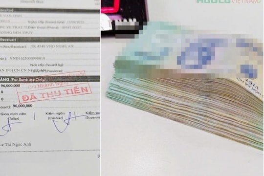 Nghệ An: Nam phóng viên giao gần 100 triệu đồng cho ngân hàng để trả lại cho khách hàng