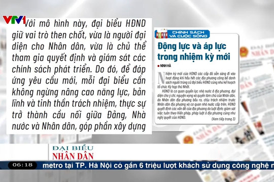 Điểm báo VTV1: Động lực và áp lực trong nhiệm kỳ mới