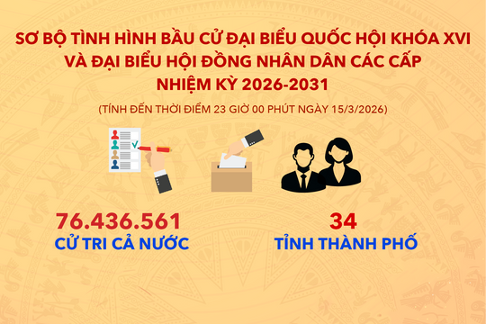 [Infographic] Sơ bộ tình hình bầu cử đại biểu Quốc hội khóa XVI và đại biểu Hội đồng nhân dân các cấp nhiệm kỳ 2026 - 2031
