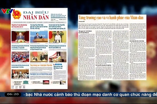Điểm báo VTV1: Tăng trưởng cao và vì hạnh phúc của Nhân dân