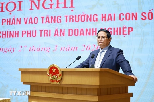 Thủ tướng Phạm Minh Chính: Doanh nghiệp phải tiên phong trong thực hiện mục tiêu tăng trưởng 2 con số
