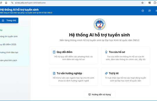 Đại học Kinh tế Quốc dân đưa AI hỗ trợ tuyển sinh 2026