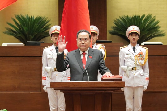 Một số hình ảnh Chủ tịch Quốc hội khóa XV Trần Thanh Mẫn trong Lễ tuyên thệ nhậm chức Chủ tịch Quốc hội