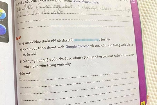 Đường link "web đen" xuất hiện trong vở bài tập Tin học lớp 3: Đơn vị phát hành thông báo khẩn