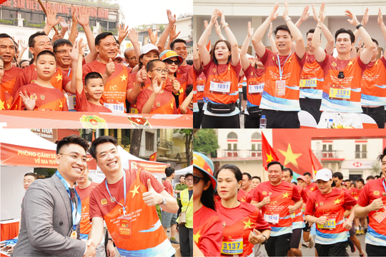 Hơn 1.000 người "nhuộm đỏ" hồ Hoàn Kiếm, chào mừng Ngày truyền thống lực lượng Tham mưu CAND