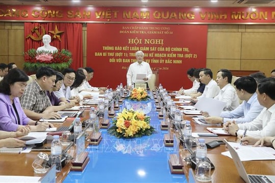 Thông báo kết luận kiểm tra, giám sát đối với Ban Thường vụ Tỉnh ủy Bắc Ninh