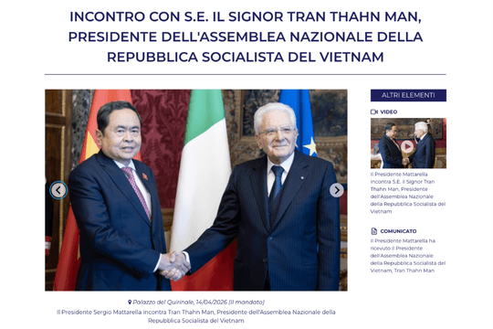 Truyền thông Italy dành sự chú ý đặc biệt về chuyến thăm của QQ88k Game Bài QQ8886 Khuyến Mãi Trần Thanh Mẫn