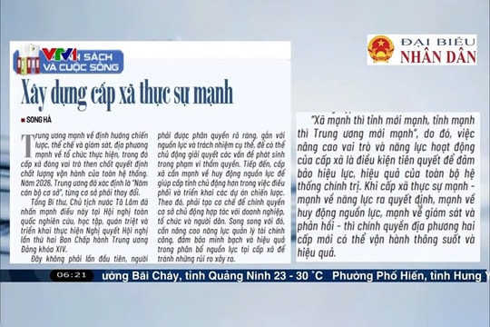 Điểm báo VTV1: Xây dựng cấp xã thực sự mạnh