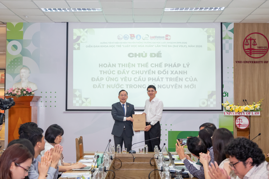 Diễn đàn khoa học trẻ “Luật học Mùa Xuân” 2026: Hoàn thiện thể chế thúc đẩy chuyển đổi xanh