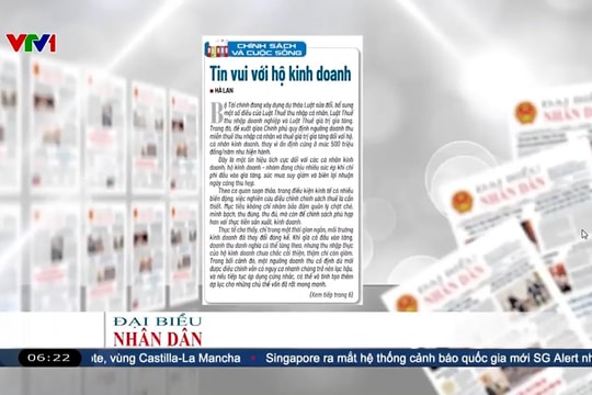Điểm báo VTV1: Tin vui với hộ kinh doanh