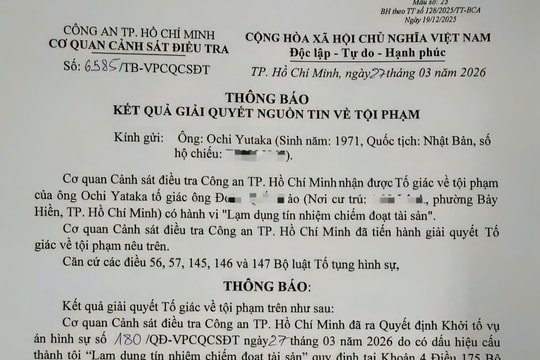 Công an TP. Hồ Chí Minh khởi tố vụ án “Lạm dụng tín nhiệm chiếm đoạt tài sản”