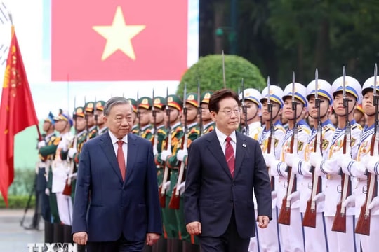 Tổng Bí thư, Chủ tịch nước Tô Lâm chủ trì Lễ đón chính thức Tổng thống Hàn Quốc