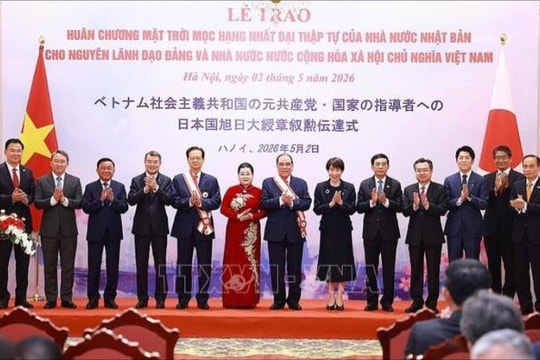 Nhật Bản trao tặng Huân chương Mặt trời mọc cho nguyên lãnh đạo Đảng, Nhà nước Việt Nam