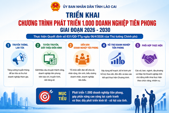 Lào Cai: Triển khai Chương trình phát triển 1.000 doanh nghiệp tiên phong giai đoạn 2026 - 2030