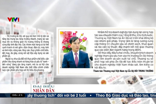 Điểm báo VTV1: "Cú huých" chiến lược nâng tầm hợp tác kinh tế Việt Nam - Ấn Độ