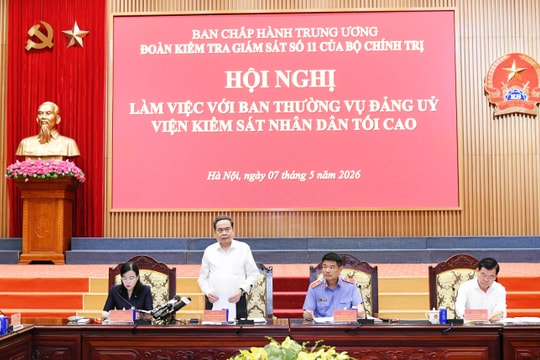 Chủ tịch Quốc hội Trần Thanh Mẫn chủ trì hội nghị với Ban Thường vụ Đảng ủy Viện Kiểm sát Nhân dân tối cao