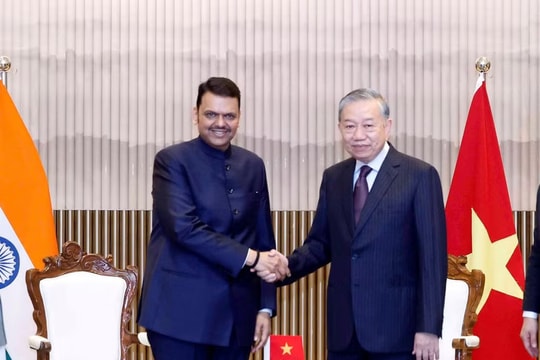 Tổng Bí thư, Chủ tịch nước Tô Lâm tiếp Thủ hiến bang Maharashtra Devendra Fadnavis