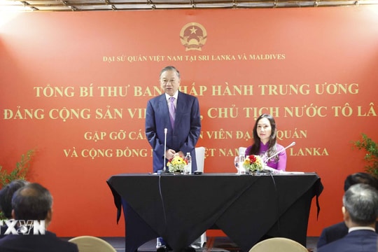 Tổng Bí thư, Chủ tịch nước Tô Lâm gặp mặt cộng đồng người Việt Nam tại Sri Lanka
