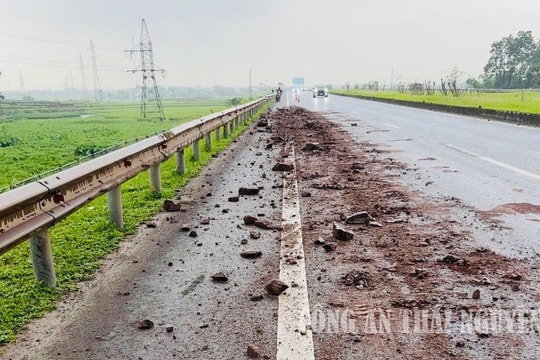 Thái Nguyên: Xử lý nghiêm trường hợp vi phạm chở đất đá để rơi vãi trên đường cao tốc