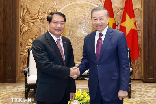Tổng Bí thư, Chủ tịch nước Tô Lâm tiếp Bí thư Thành ủy, Chủ tịch HĐND thủ đô Vientiane, Lào