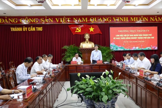 Thường trực Thành ủy Cần Thơ làm việc với UBND TP. Cần Thơ về nhiệm vụ phát triển ngành nông nghiệp