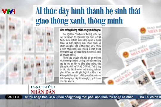 Điểm báo VTV1: AI thúc đẩy hình thành hệ sinh thái giao thông xanh, thông minh