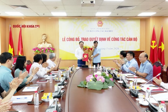 Ủy ban Công tác đại biểu trao quyết định bổ nhiệm Vụ trưởng Vụ Công tác đại biểu