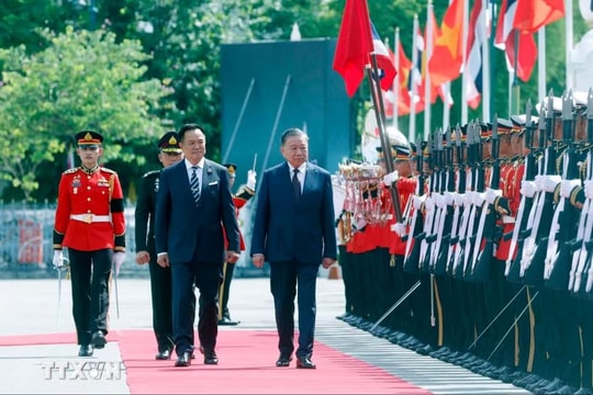 Lễ đón Tổng Bí thư, Chủ tịch nước Tô Lâm và Phu nhân thăm chính thức Vương quốc Thái Lan