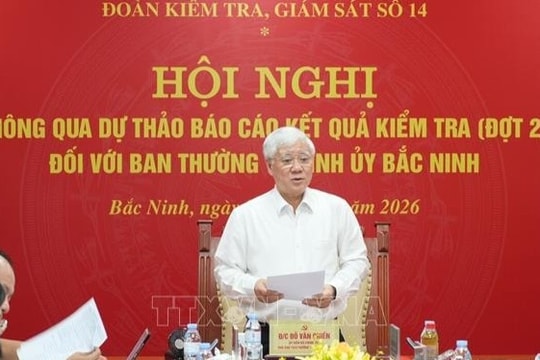 Kiểm tra, giám sát Ban Thường vụ Tỉnh ủy Bắc Ninh