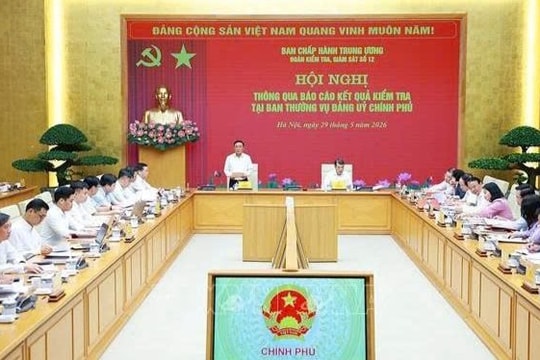 Kiểm tra, giám sát Ban Thường vụ Đảng uỷ Chính phủ