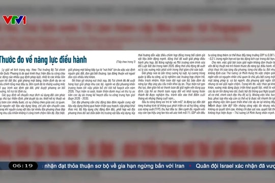 Điểm báo VTV1: Thước đo về năng lực điều hành
