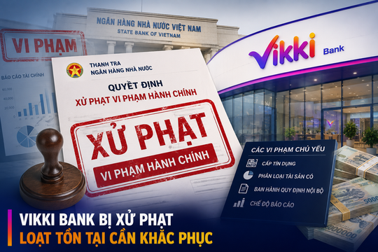 Vikki Bank bị xử phạt vì có vi phạm liên quan đến hoạt động cấp tín dụng