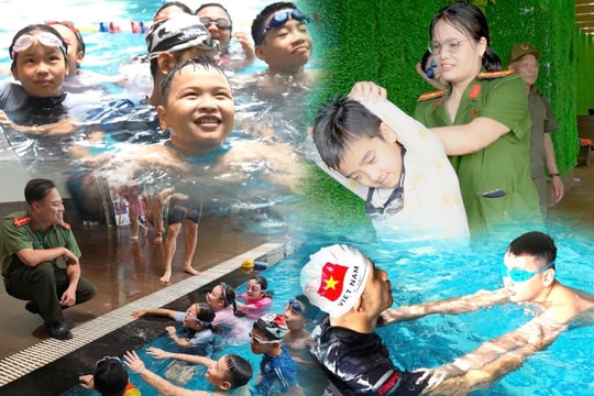 Vì Tổ quốc bình yên: Mùa hè thêm an tâm với lớp học bơi miễn phí của Công an phường Đông Ngạc