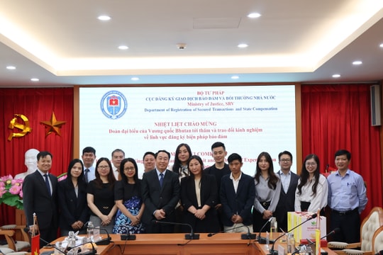 Việt Nam chia sẻ kinh nghiệm xây dựng và vận hành hệ thống đăng ký giao dịch bảo đảm với đoàn công tác Vương quốc Bhutan