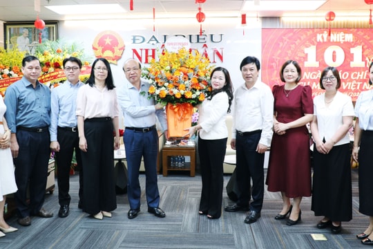 Lãnh đạo các cơ quan, địa phương thăm, chúc mừng Báo Đại biểu Nhân dân