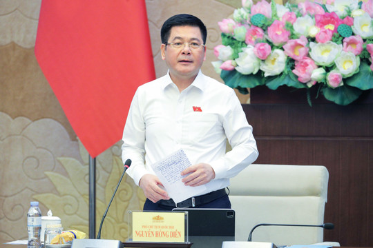 Phó Chủ tịch Quốc hội Nguyễn Hồng Diên làm việc với các cơ quan về tiến độ chuẩn bị 8 dự án luật, nghị quyết