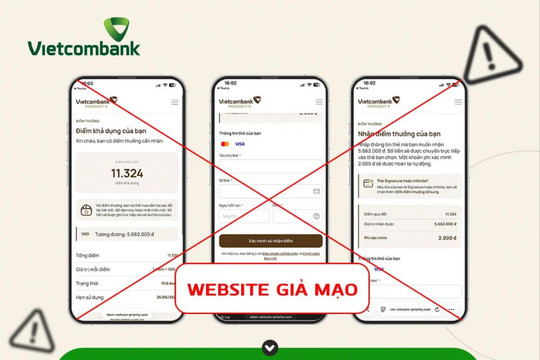 Vietcombank cảnh báo lừa đảo giả mạo tin nhắn SMS thông báo điểm thưởng hết hạn