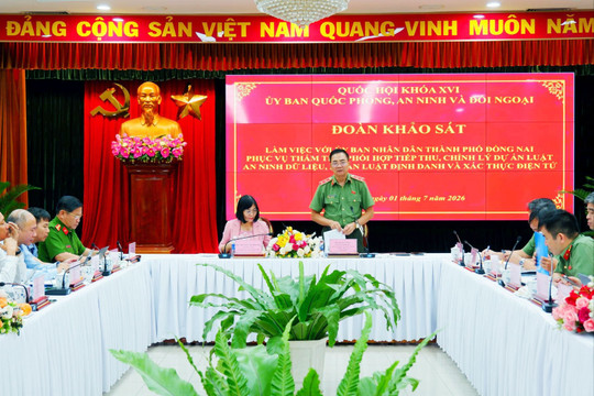 Đoàn khảo sát của Ủy ban Quốc phòng, An ninh và Đối ngoại làm việc với UBND TP. Đồng Nai