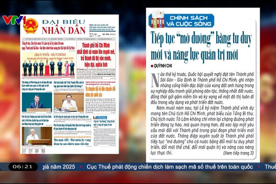 Điểm báo VTV1: Tiếp tục "mở đường" bằng tư duy mới và năng lực quản trị mới