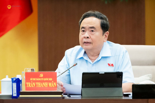 Bí thư Đảng ủy Quốc hội, Chủ tịch Quốc hội Trần Thanh Mẫn chủ trì Hội nghị về sắp xếp bộ máy và công tác cán bộ