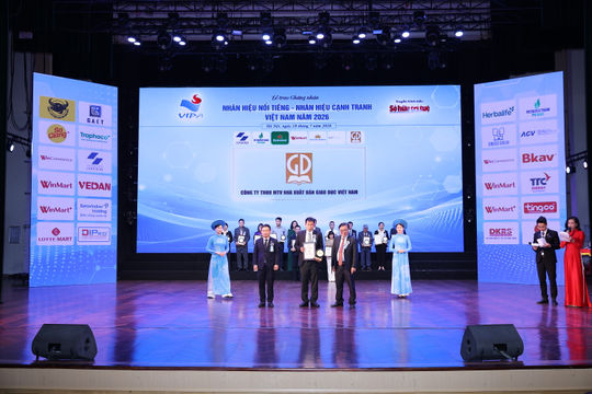 Nhà xuất bản Giáo dục Việt Nam lọt "Top 20 Nhãn hiệu nổi tiếng Việt Nam năm 2026"