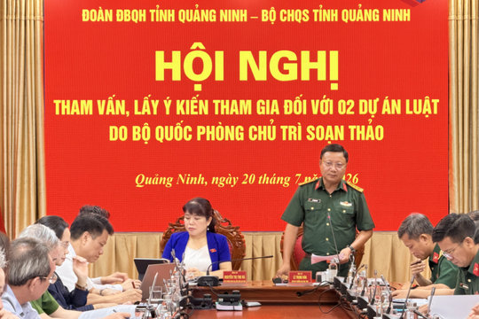 Đoàn ĐBQH tỉnh Quảng Ninh lấy ý kiến tham gia đối với 2 dự án luật do Bộ Quốc phòng chủ trì