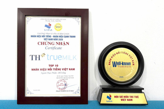 TH true MILK vào Top “Nhãn hiệu nổi tiếng Việt Nam 2026”