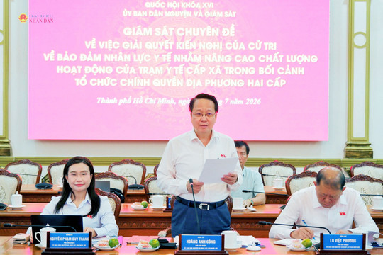 Đoàn giám sát của Ủy ban Dân nguyện và Giám sát làm việc với UBND TP. Hồ Chí Minh