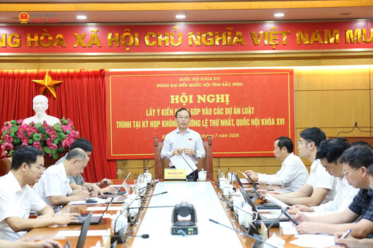 Đoàn ĐBQH tỉnh Bắc Ninh lấy ý kiến tham gia một số dự án luật trình Kỳ họp không thường lệ thứ Nhất