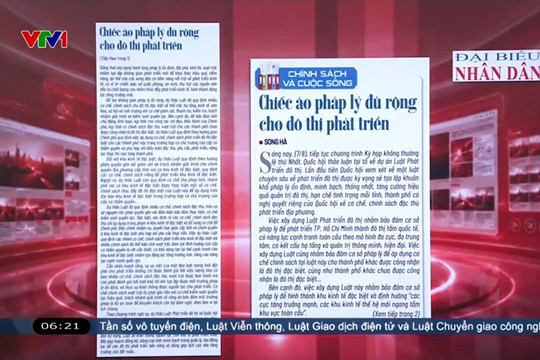 Điểm báo VTV1: Chiếc áo pháp lý đủ rộng cho đô thị phát triển