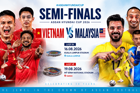 Đội tuyển Việt Nam gặp Malaysia tại bán kết ASEAN Championship 2026
