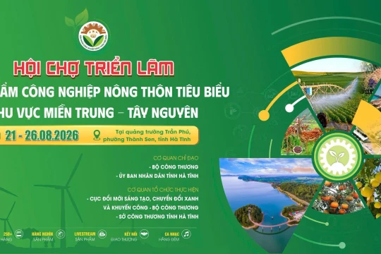 Hội chợ công nghiệp nông thôn miền Trung - Tây Nguyên 2026 diễn ra tại Hà Tĩnh